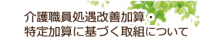 介護職員処遇改善加算・特定加算に基づく取組について